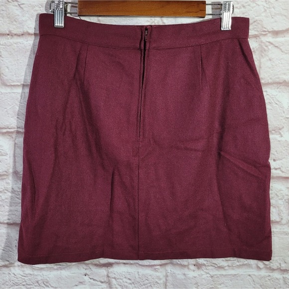 Modcloth Burgundy Red Wool Pocketed Mini Skirt - Picture 6 of 12